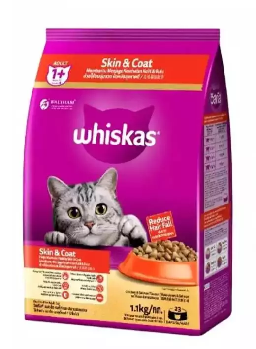 whiskas dry adult skin and coat